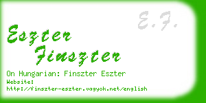 eszter finszter business card